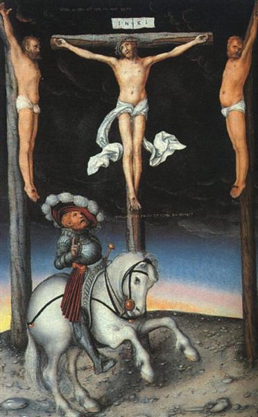 Распятие с обращенным центурионом, 1536 - Лукас Кранах Старший