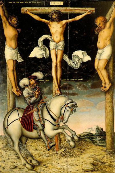 Распятие с обращенным центурионом, 1538 - Лукас Кранах Старший