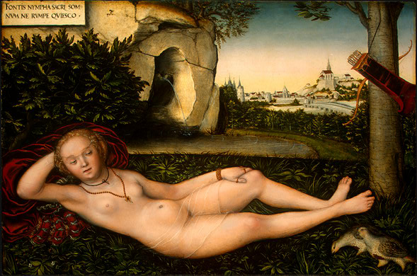Нимфа ручья, c.1540 - Лукас Кранах Старший