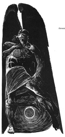 Genesis: 32 (Jacob wrestles with the angel) - Lynd Ward