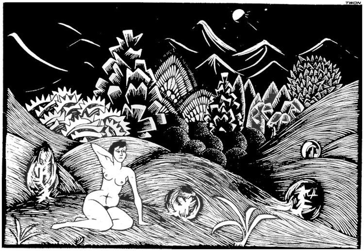 Female Nude in a Landscape, 1920 - M. C. Escher