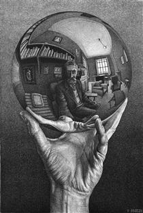 Hand with Reflecting Sphere - M.C. Escher