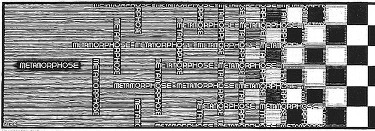 Metamorphosis II excerpt 1, 1939 - M.C. Escher
