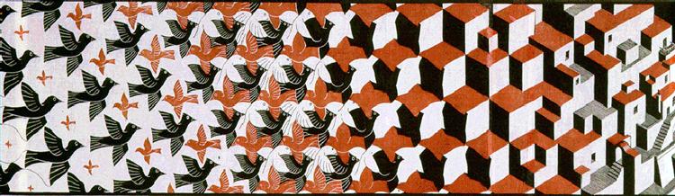 Metamorphosis II excerpt 5, 1939 - M. C. Escher