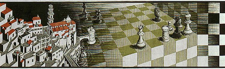 Metamorphosis II excerpt 6, 1939 - Maurits Cornelis Escher