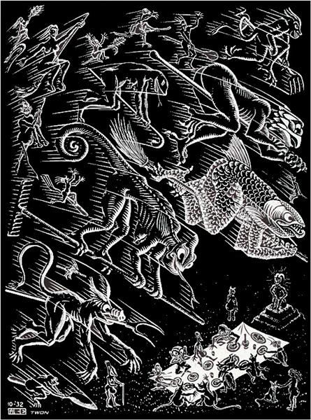 Scholastica Illustration, 1932 - M.C. Escher
