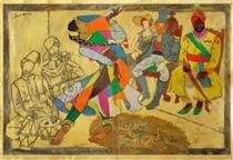 Untitled (Raj series) - Maqbool Fida Husain