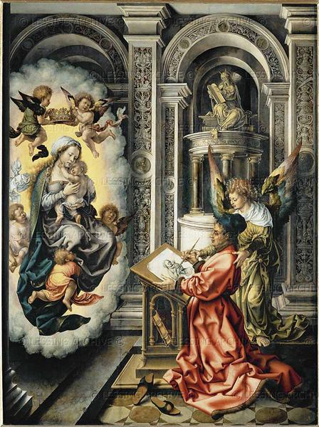 Saint Luke painting the Virgin, c.1523 - Мабюз