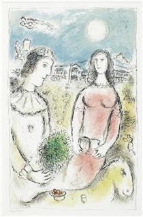 A couple in twilight - Marc Chagall