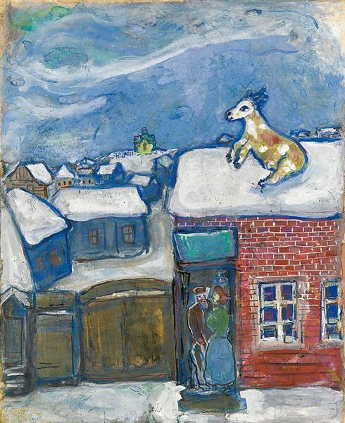 A village in winter, 1930 - Марк Шагал