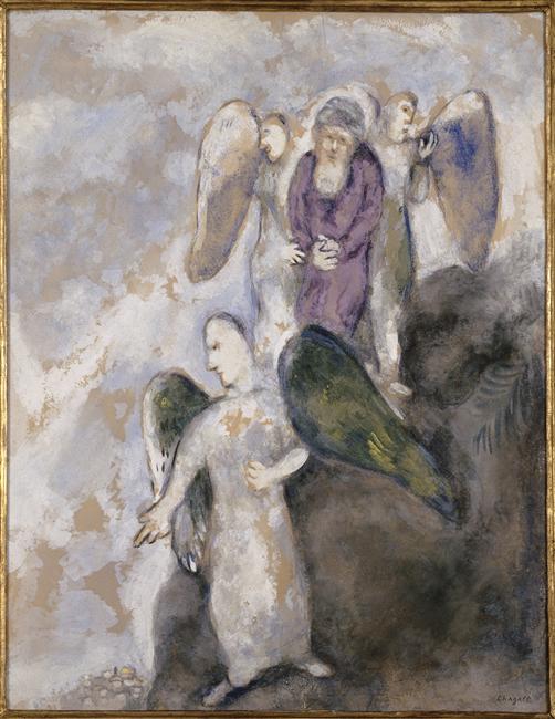 Abraham and three Angels, 1966 - Marc Chagall - WikiArt.org