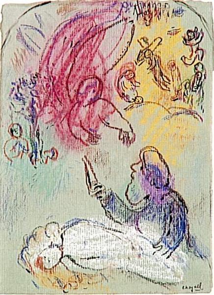 Жертвоприношення Ісаака, c.1964 - Марк Шагал