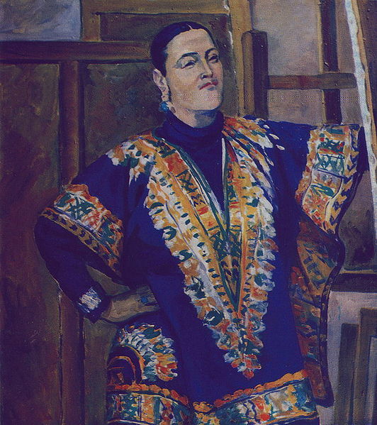 Self-portrait in red, 1980 - Mariam Aslamazian
