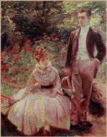 The Artist’s Son and Sister in the Garden at Sevres - Marie Bracquemond