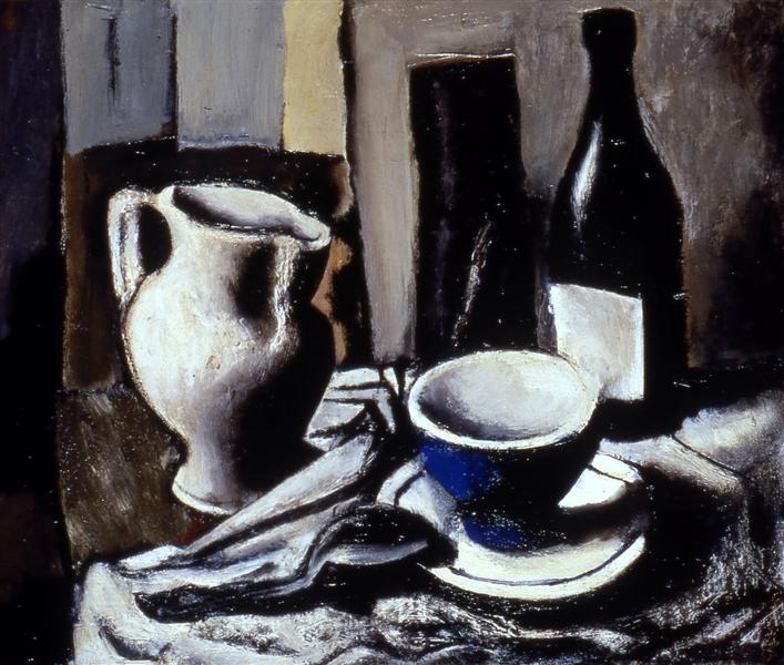 Still life with blue cup - Марио Сирони