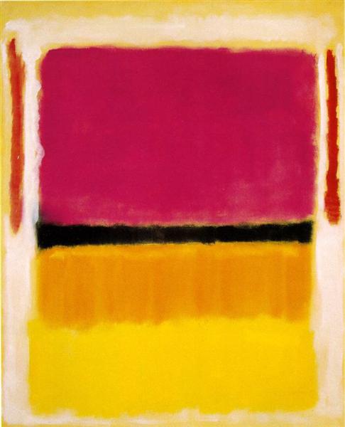 Фіолетовий, чорний, жовтогарячий, жовтий на білому та червоному, 1949 - Марк Ротко
