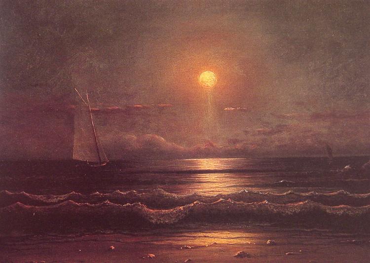 Sailing by Moonlight, 1860 - Martin Johnson Heade