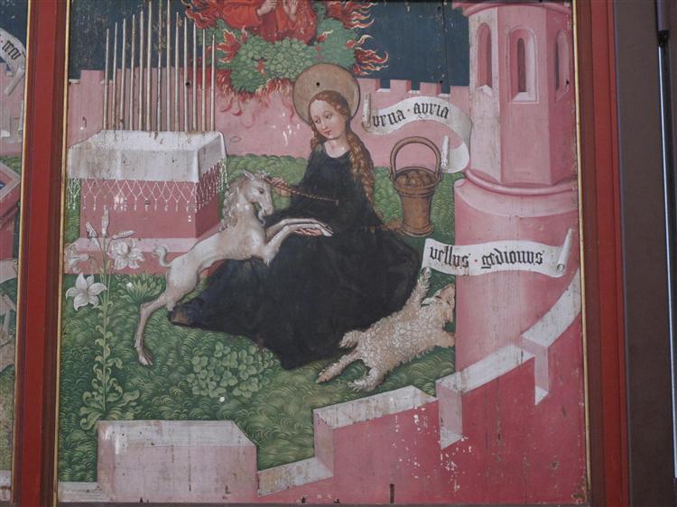 Altarpiece of the Dominicans: The Mystical Hunt, c.1480 - Мартин Шонгауэр