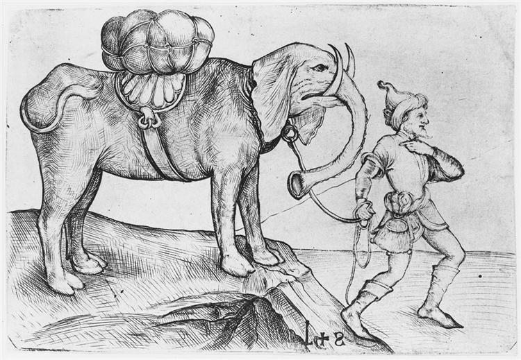 The elephant and his trainer - Martin Schongauer