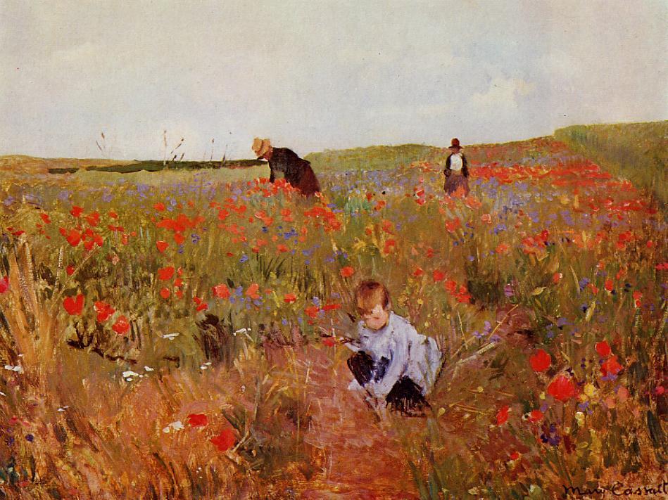 Red poppies, 1874 - 1880 - Mary Cassatt - WikiArt.org