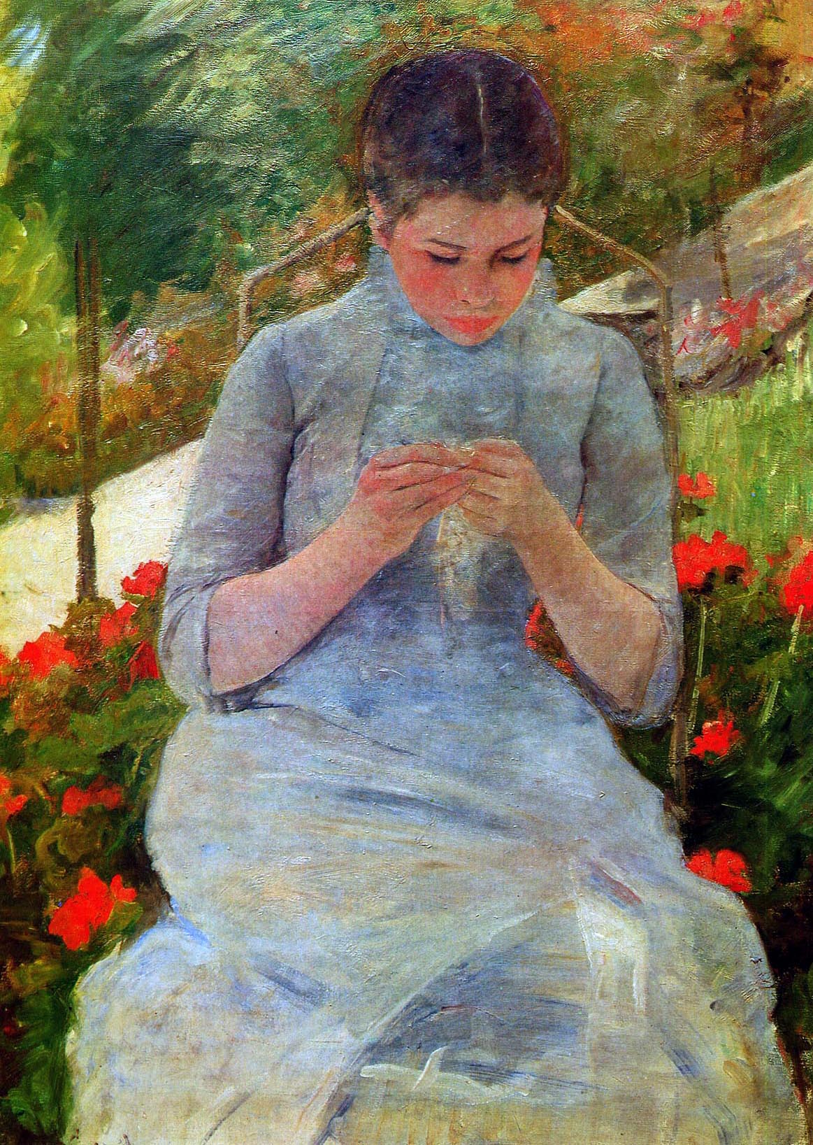 Woman with needlework Sun - Mary Cassatt - WikiArt.org