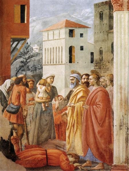 Distribution of Alms and Death of Ananias, 1424 - 1425 - Masaccio