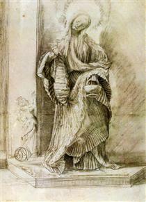 St. Dorothy with the Basket of Flowers - Матіас Грюневальд
