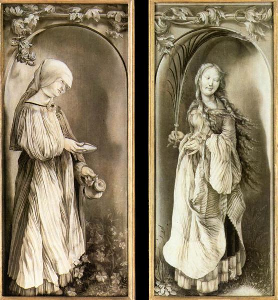 St. Elizabeth and a Saint Woman with Palm, 1508 - 1511 - Матиас Грюневальд