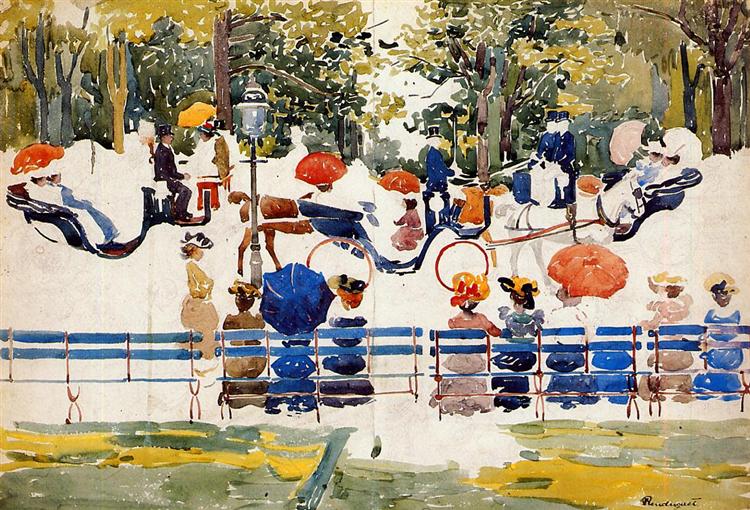 Central Park (also known as Central Park, New York City), c.1901 - Maurice Prendergast