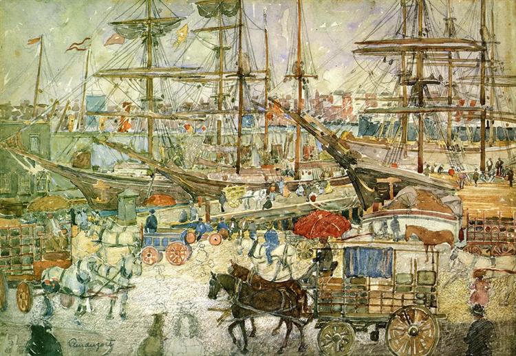Docks, East Boston, c.1900 - c.1904 - Maurice Prendergast