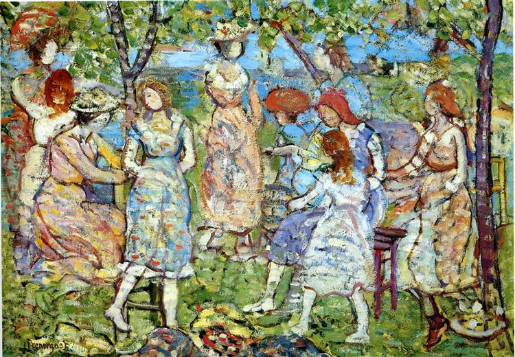 Girls in the Park, c.1914 - c.1915 - Морис Прендергаст