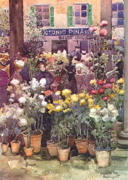 Italian flower market, 1898 - Maurice Prendergast