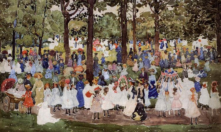 May Day, Central Park (also known as Central Park or Children in the Park), c.1900 - c.1903 - Моріс Прендергаст