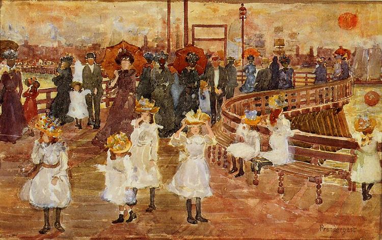 South Boston Pier, c.1895 - c.1897 - Maurice Prendergast