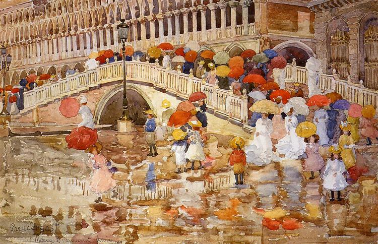 Umbrellas in the Rain, 1898 - 1899 - Морис Прендергаст