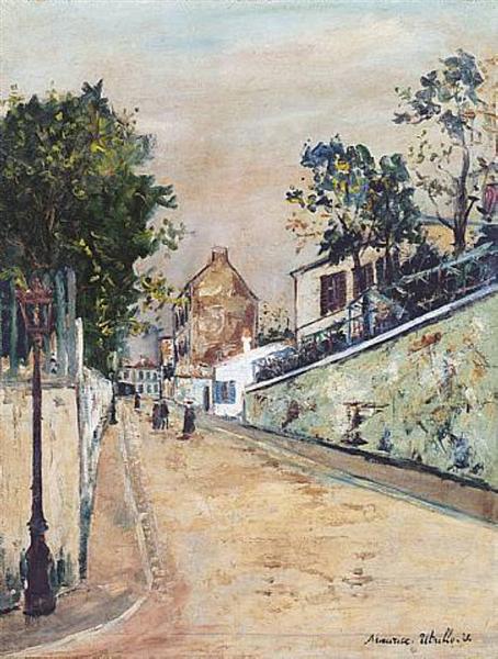 Norvins street near Montmartre - Морис Утрилло