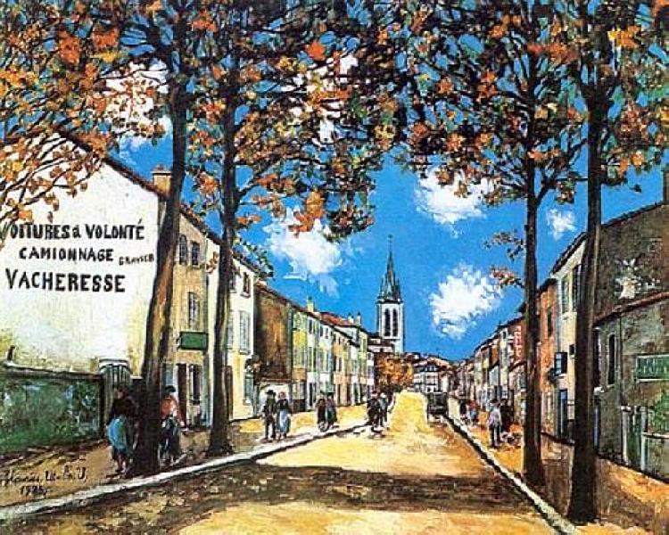 The Quartier Saint-Romain at Anse, Rhone - Maurice Utrillo