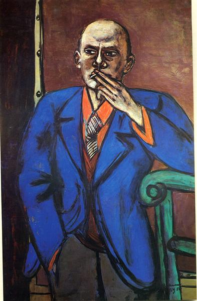 Self-Portrait in Blue Jacket, 1950 - 馬克斯·貝克曼