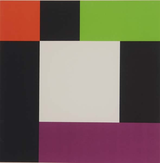 Three Colours Surrounded by Equal Amounts of Black and White, 1970 - Max Bill