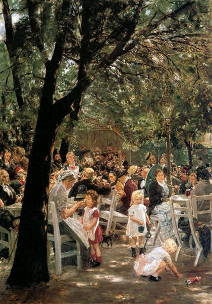 Beer Garden in Munich, 1884 - Макс Ліберман