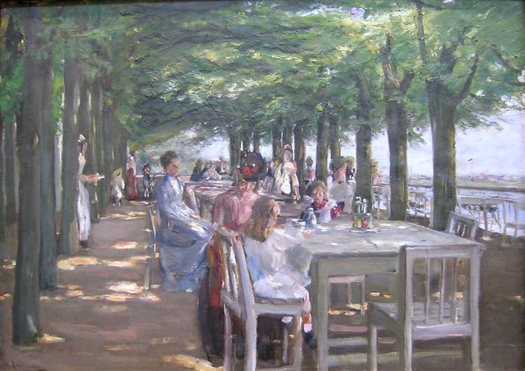 The Terrace at the Restaurant Jacob in Nienstedten on the Elbe, 1902 - Макс Ліберман