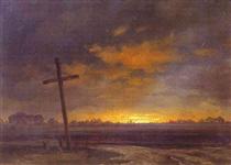 Landscape with a Cross. Lithuania - Maxim Nikiforowitsch Worobjow