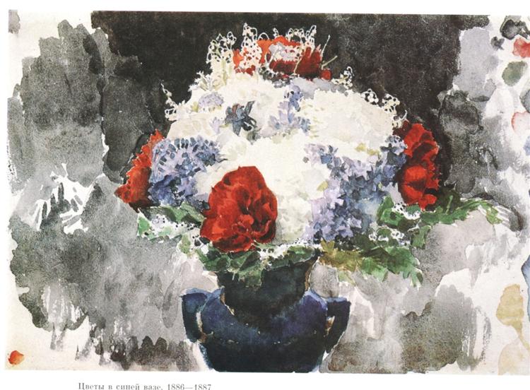 Flowers in a Blue Vase, c.1886 - Mikhaïl Vroubel