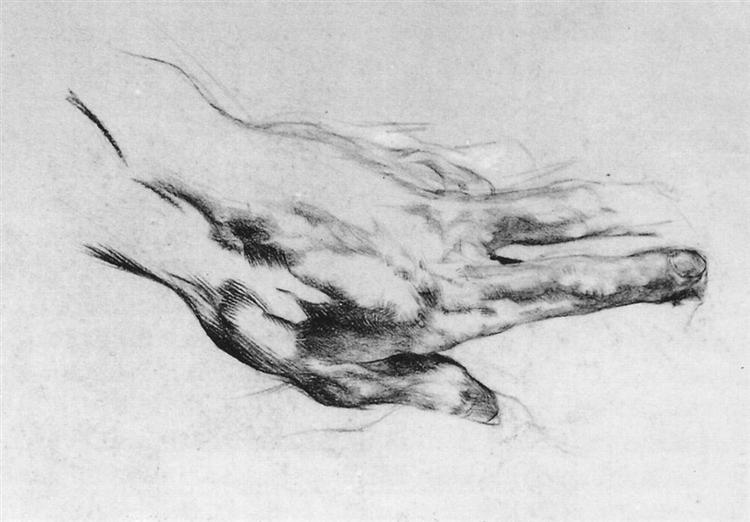 The Artist's Left Hand, c.1882 - Michail Alexandrowitsch Wrubel