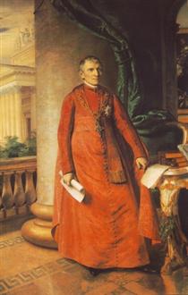 Portrait of János László Pyrker, Bishop of Eger - Миклош Барабаш