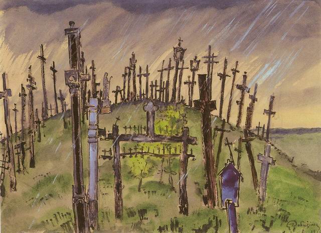Jurgaičiai. The Hill of Crosses., 1934 - Mstislav Dobuzhinsky