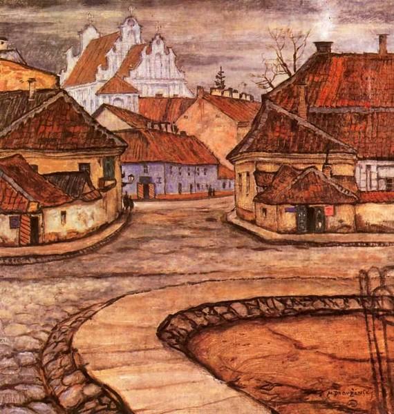 Вулиця Тілто в старому Вільно, 1906 - Мстислав Добужинський