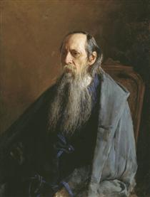 Portrait of Mikhail Yevgrafovich Saltykov-Shchedrin - Nikolai Alexandrowitsch Jaroschenko
