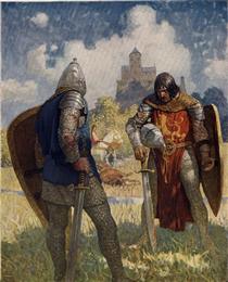 I am Sir Launcelot du Lake, King Ban's son of Benwick, and knight of the Round Table - N.C. Wyeth