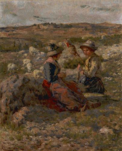 Shepherdesses spinning - Niccolò Cannicci